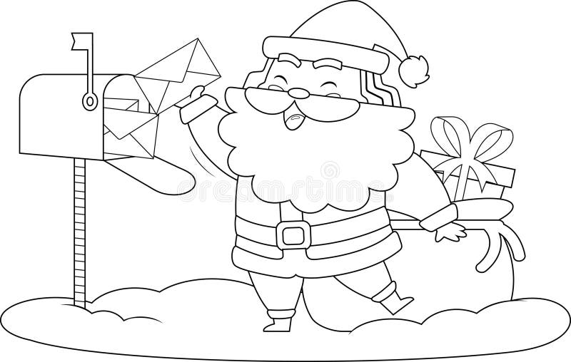 Black white christmas mailbox stock illustrations â black white christmas mailbox stock illustrations vectors clipart