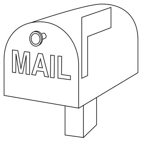 Closed mailbox with raised flag coloring page free printable coloring pages