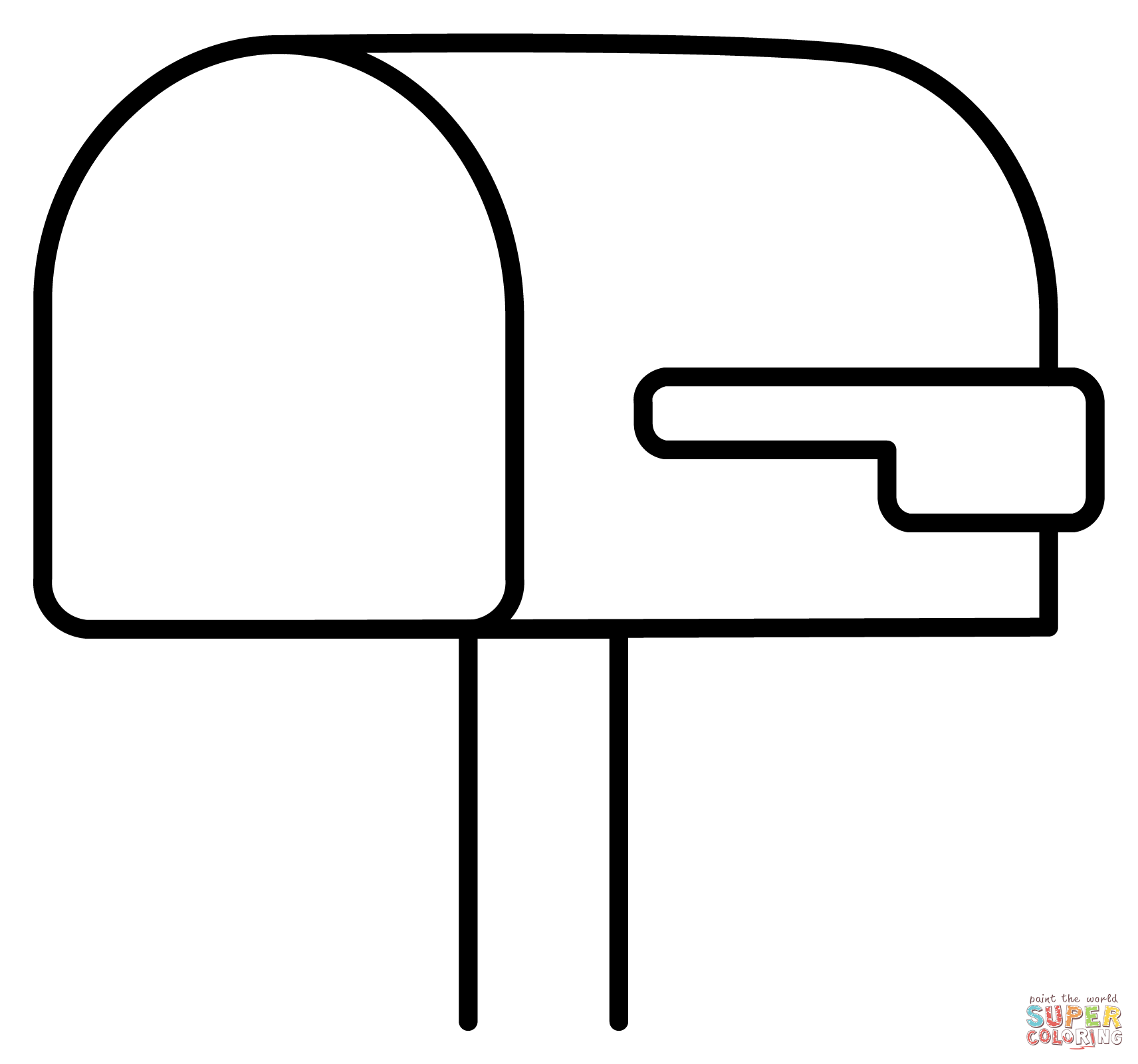 Open mailbox with lowered flag emoji coloring page free printable coloring pages