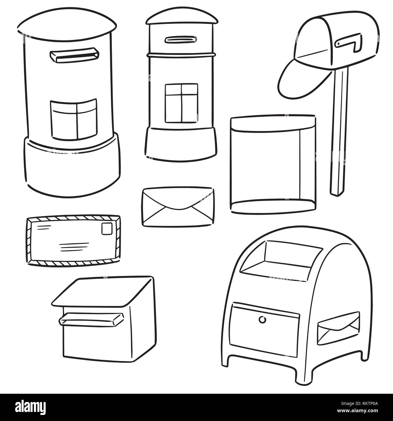Cartoon mailbox black and white stock photos images
