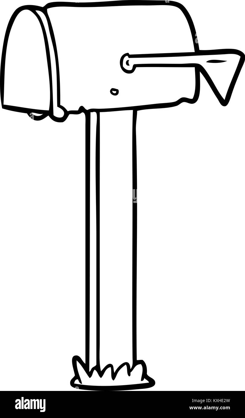 Line drawing of a mailbox stock vector image art