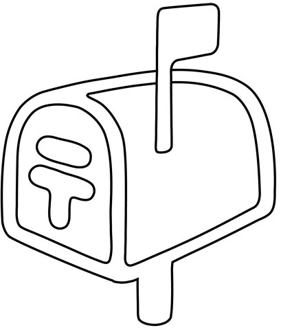 Closed mailbox with raised flag emoji coloring page free printable coloring pages