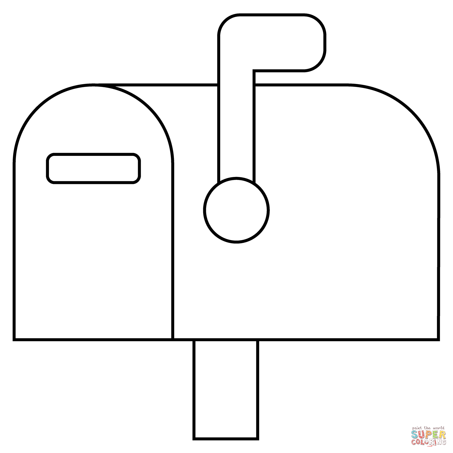 Closed mailbox with raised flag emoji coloring page free printable coloring pages