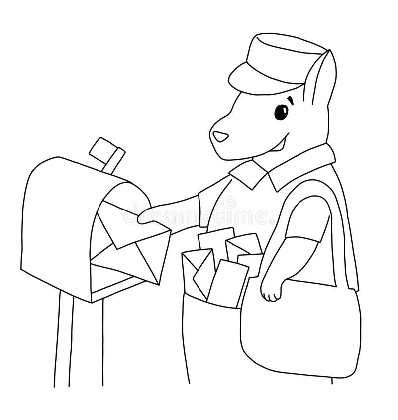 Mailbox coloring stock illustrations â mailbox coloring stock illustrations vectors clipart