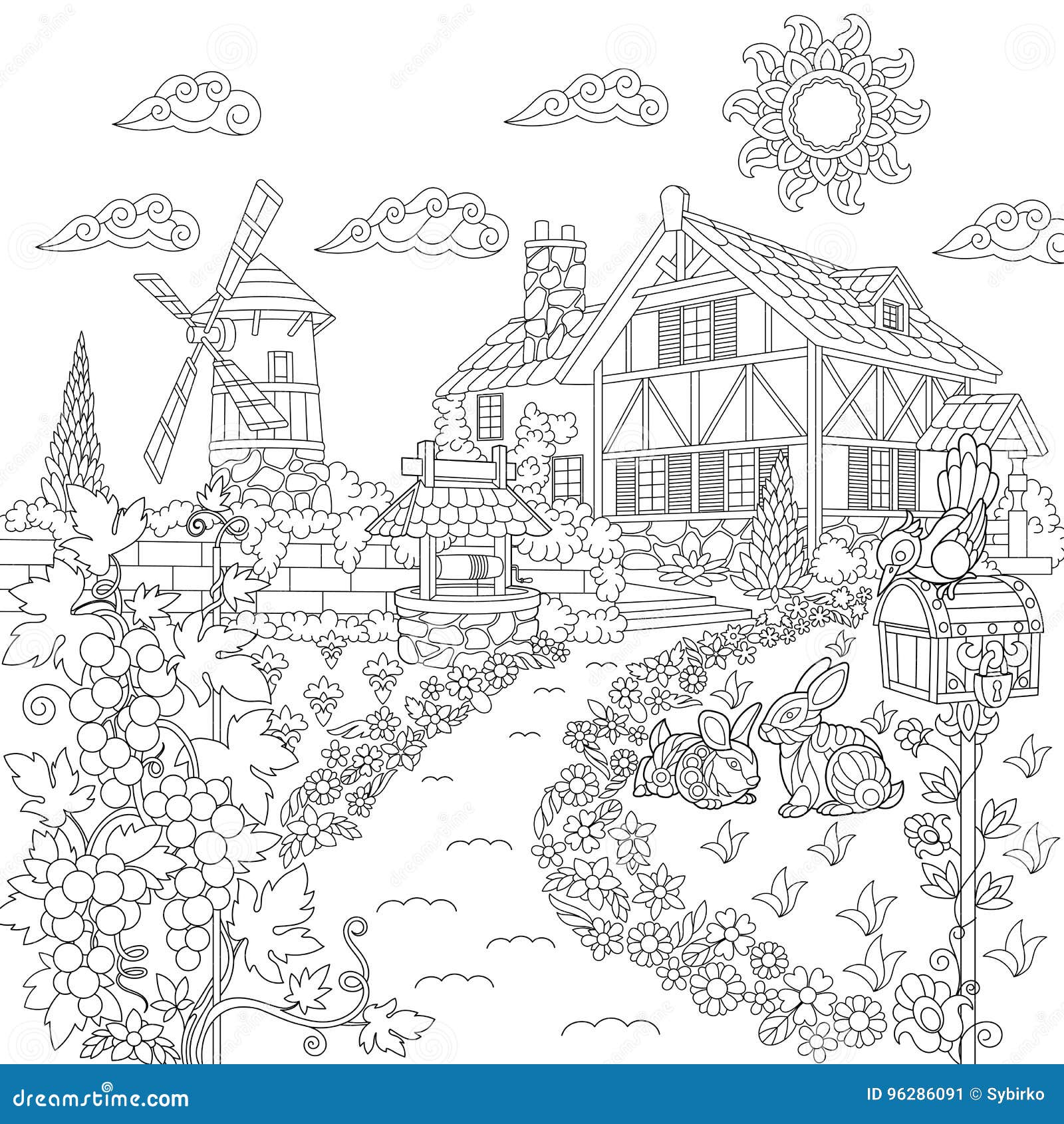 Mailbox coloring stock illustrations â mailbox coloring stock illustrations vectors clipart