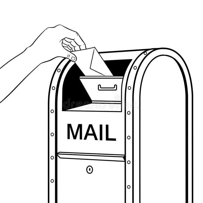 Mailbox coloring stock illustrations â mailbox coloring stock illustrations vectors clipart