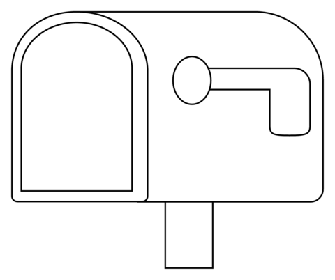 Open mailbox with lowered flag emoji coloring page free printable coloring pages