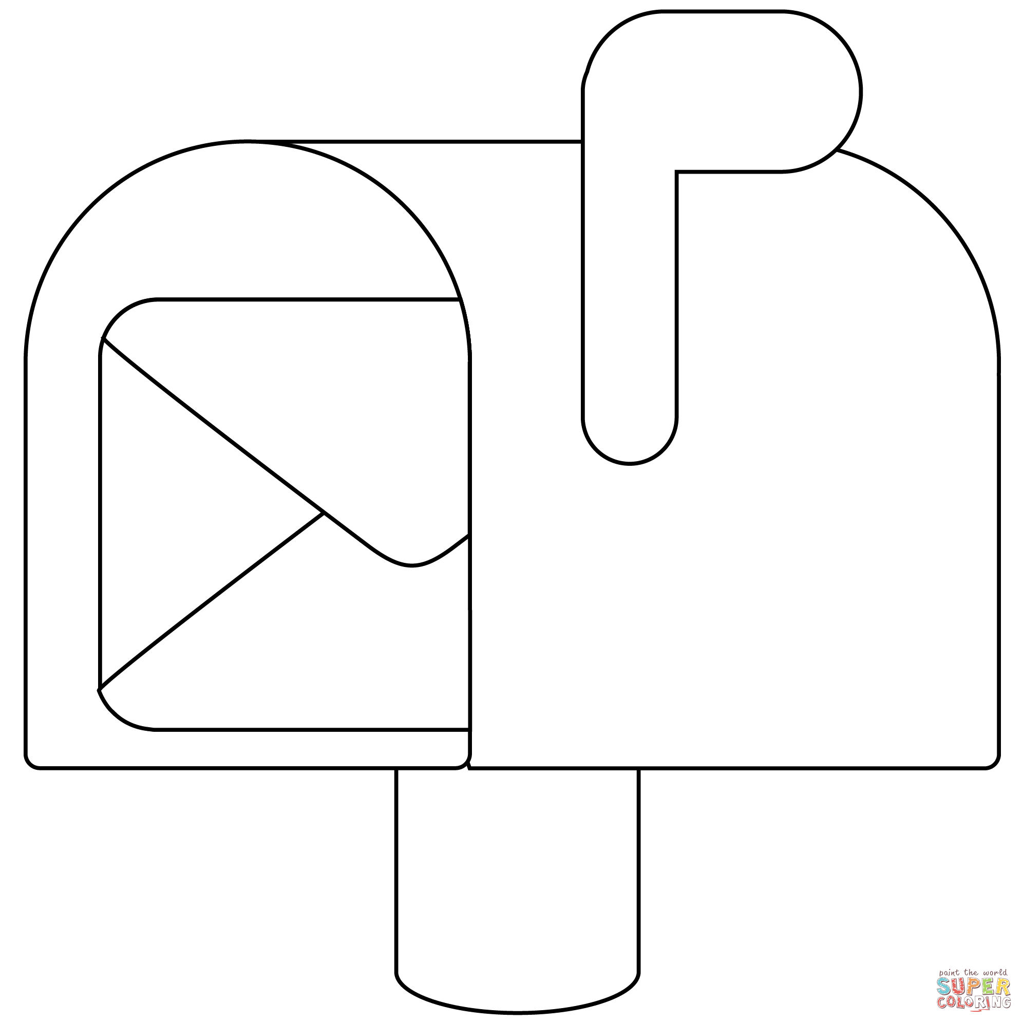 Open mailbox raised emoji coloring page free printable coloring pages