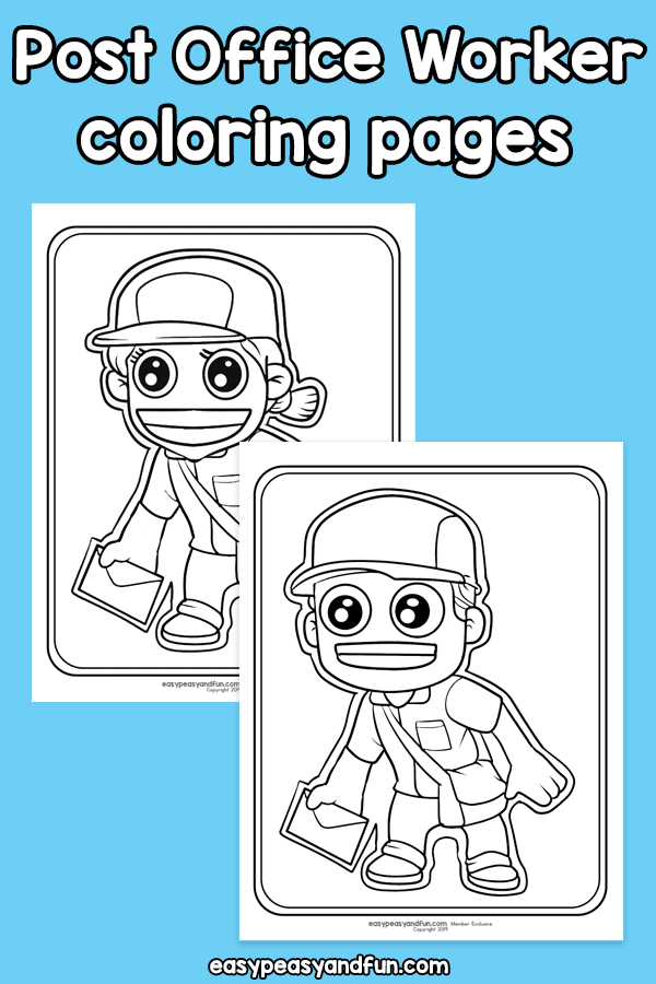 Mailman and post office workers coloring pages â easy peasy and fun hip
