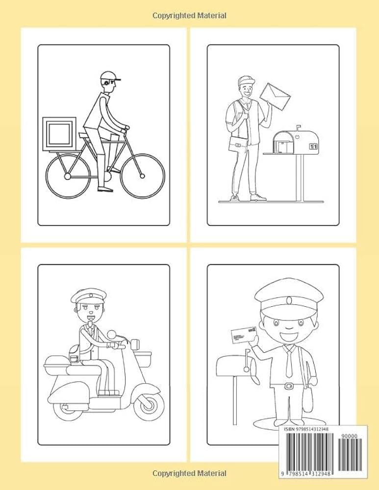 Postman coloring book for kids postman book for kids fun color mailman mail trucks and post office vol