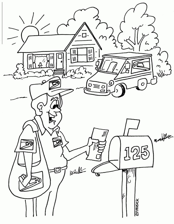 Post office coloring pages