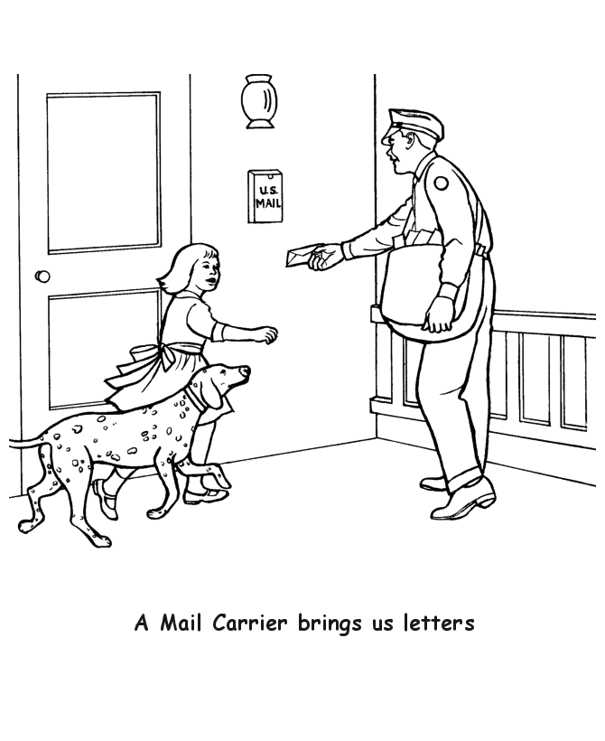Mailman coloring pages