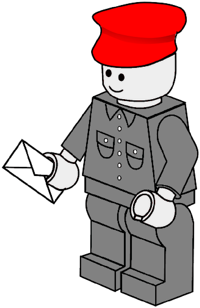Mail people man cartoon postman coloring town