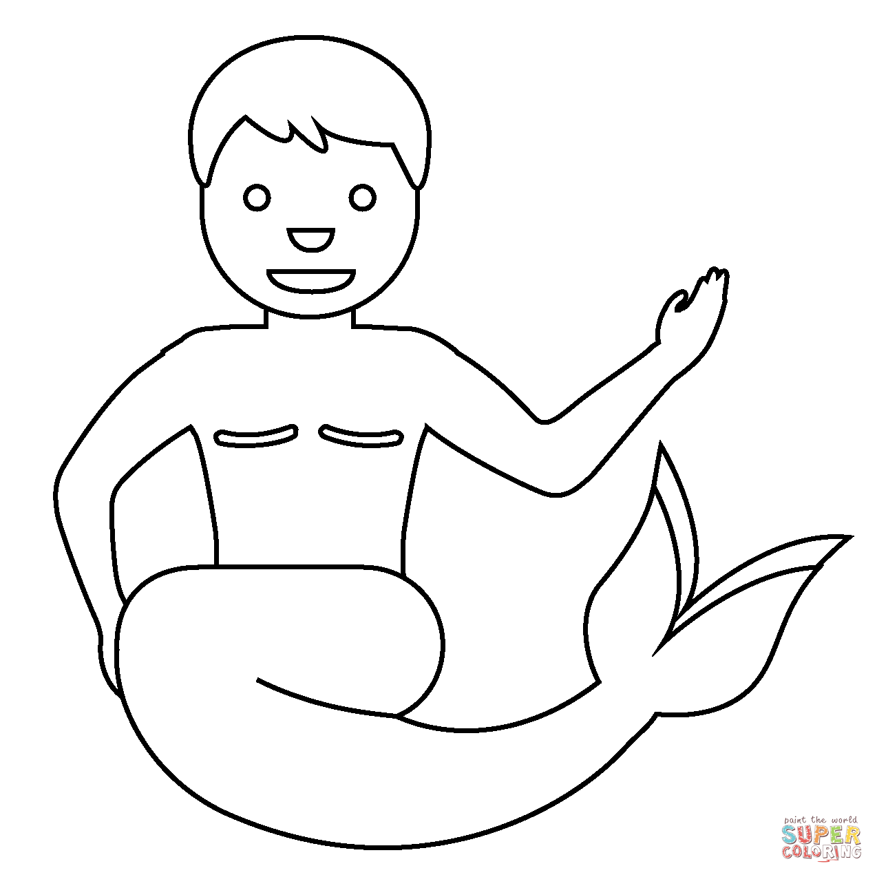 Merman emoji coloring page free printable coloring pages