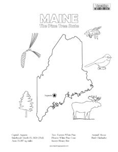 Maine coloring page