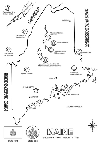 Maine map coloring page free printable coloring pages