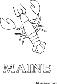 Maine lobster coloring poster