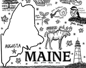 Maine coloring page
