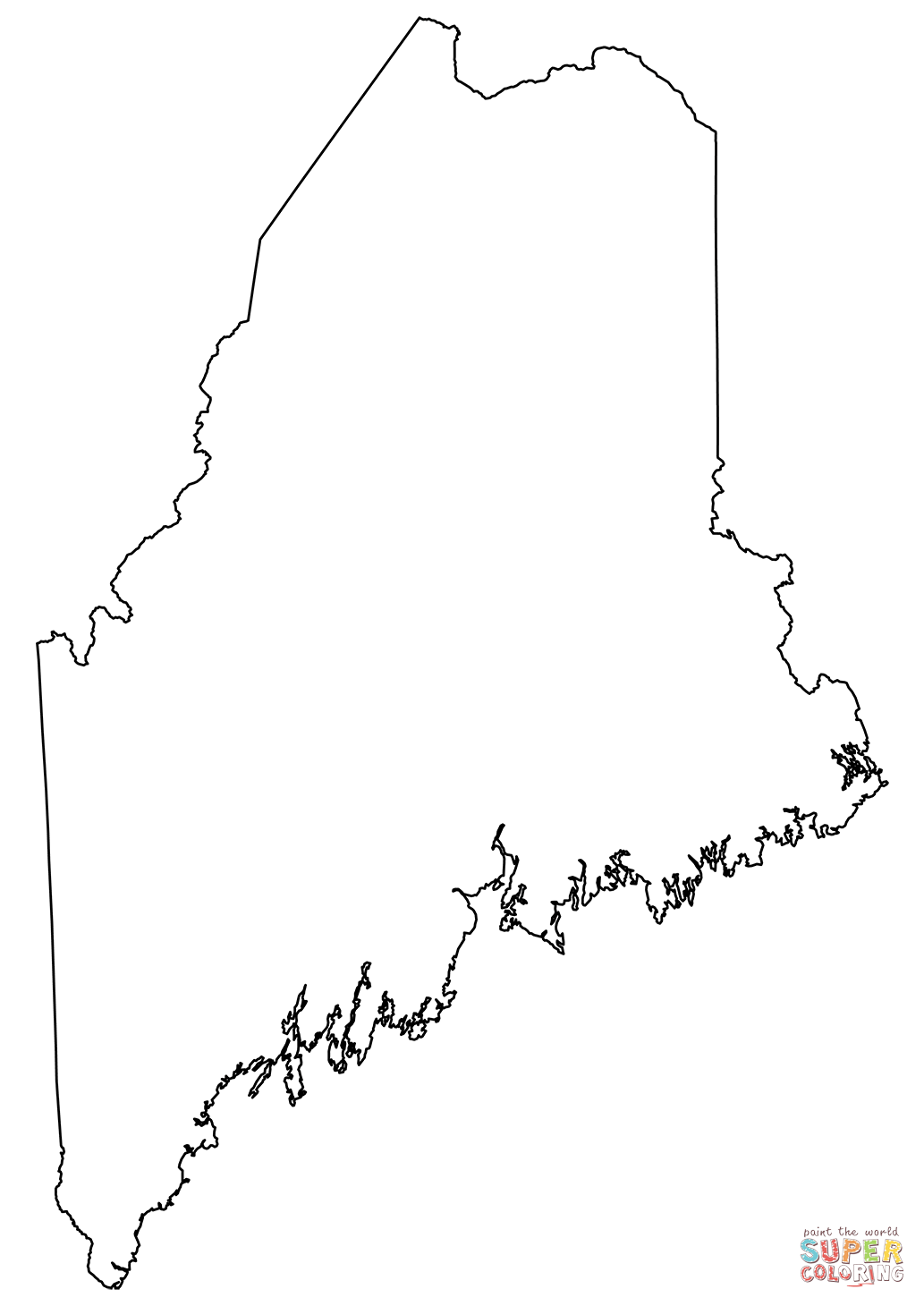 Outline map of maine coloring page free printable coloring pages