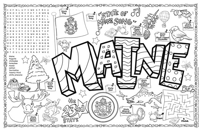 Maine symbols facts funsheet â pack of