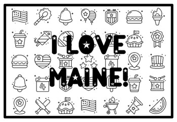 I love maine coloring pages us states project pattern art us history