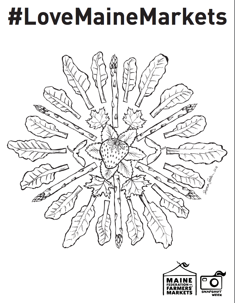 Maine farmers market coloring pages