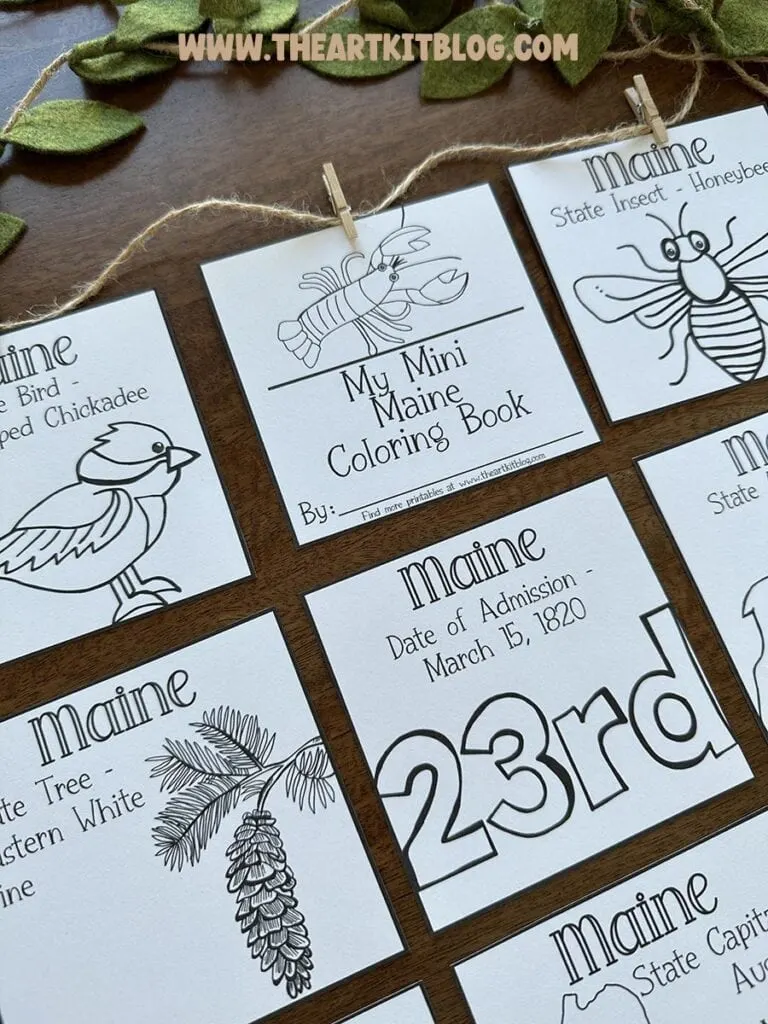 Mini maine coloring pages free printable â the art kit
