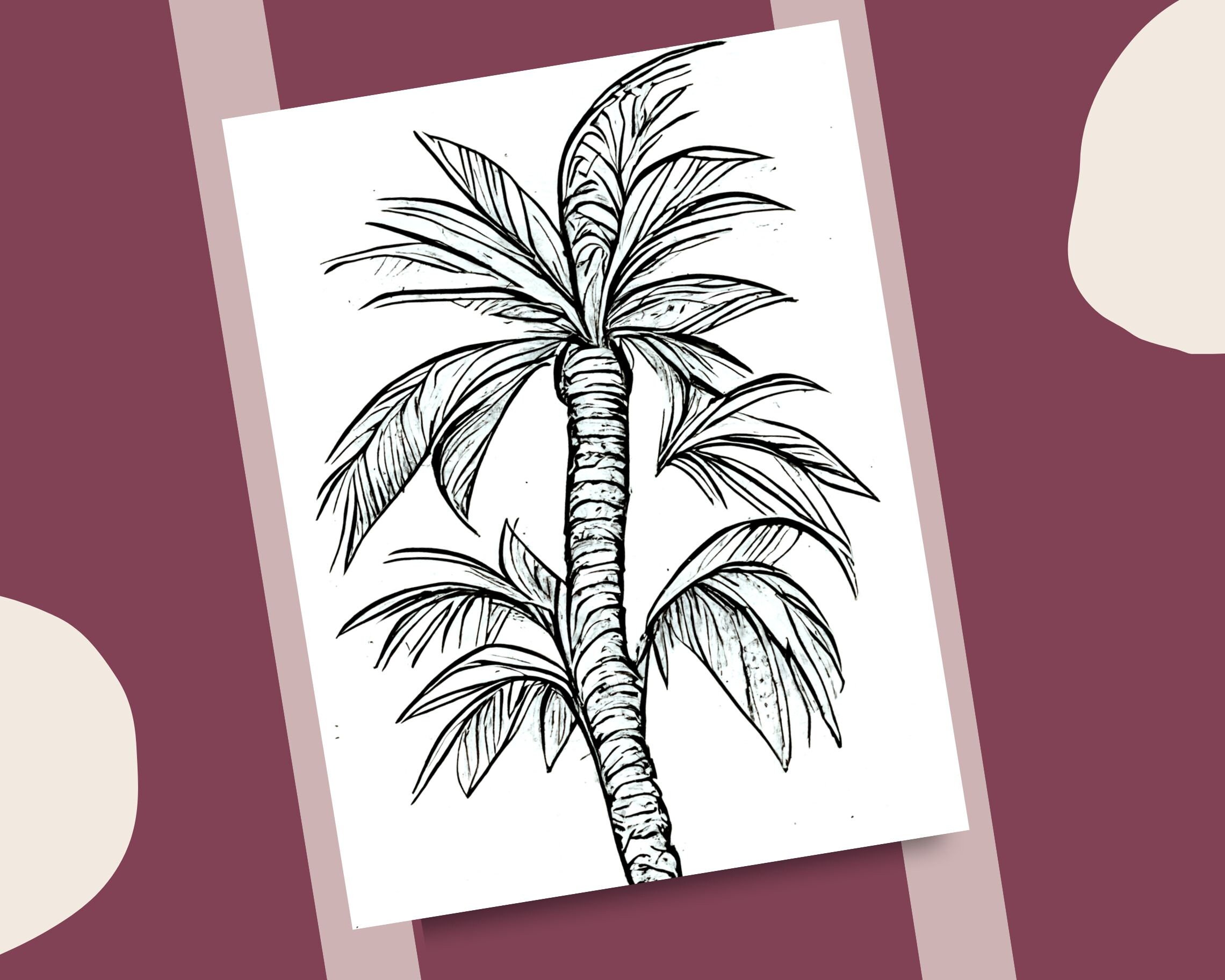 Palms coloring pages palm tree coloring book printable