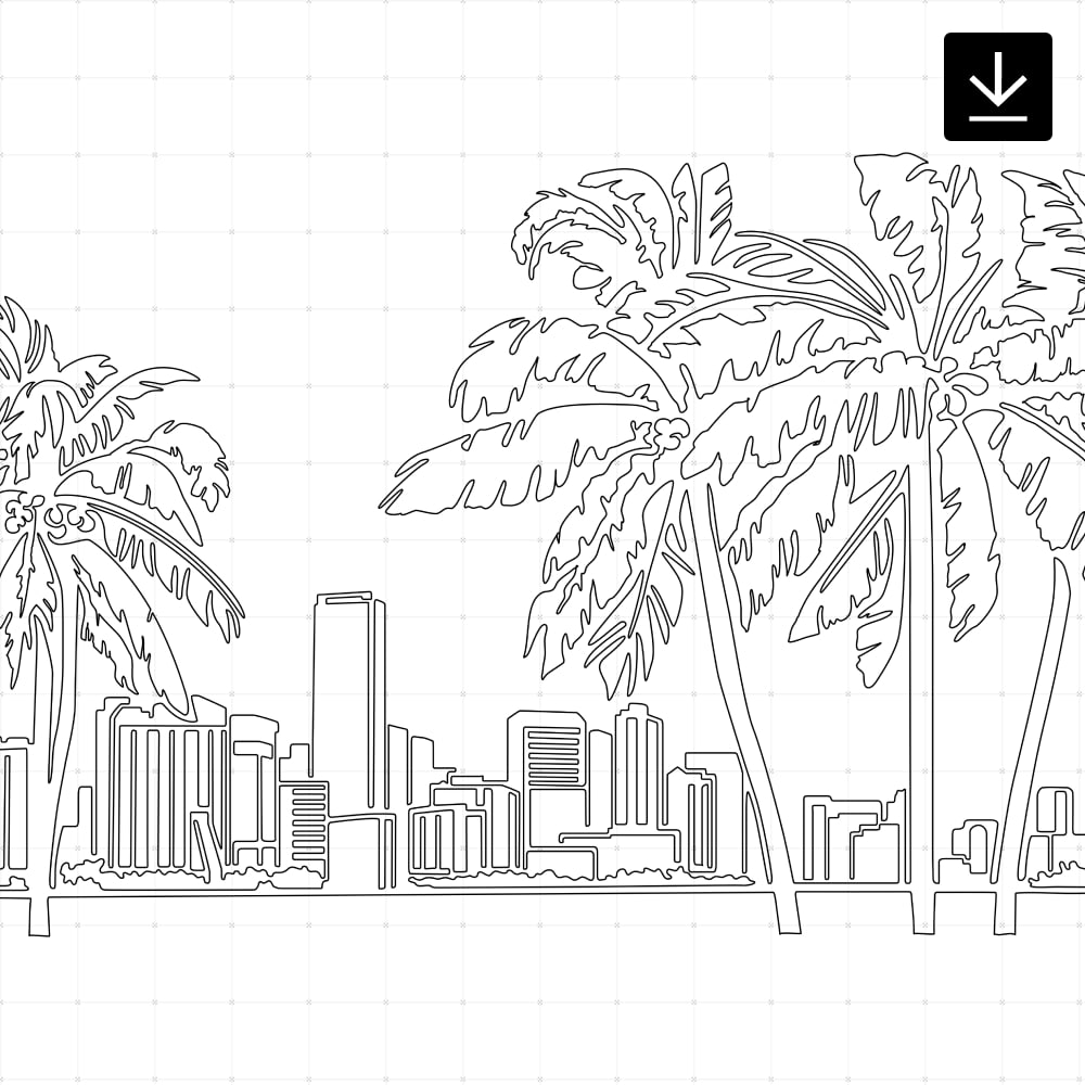 Miami fl skyline vector art