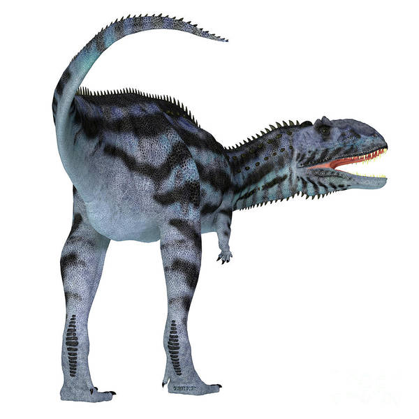 Majungasaurus dinosaur tail art print by corey ford