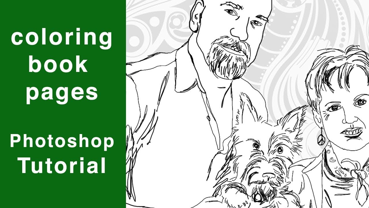 Photoshop tutorial coloring book pages tracing in ps