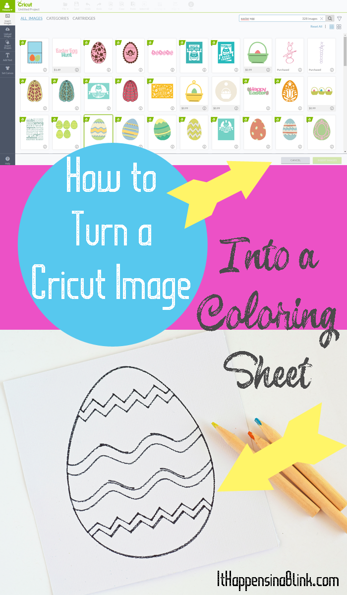 How to use a cricut image to make a coloring page