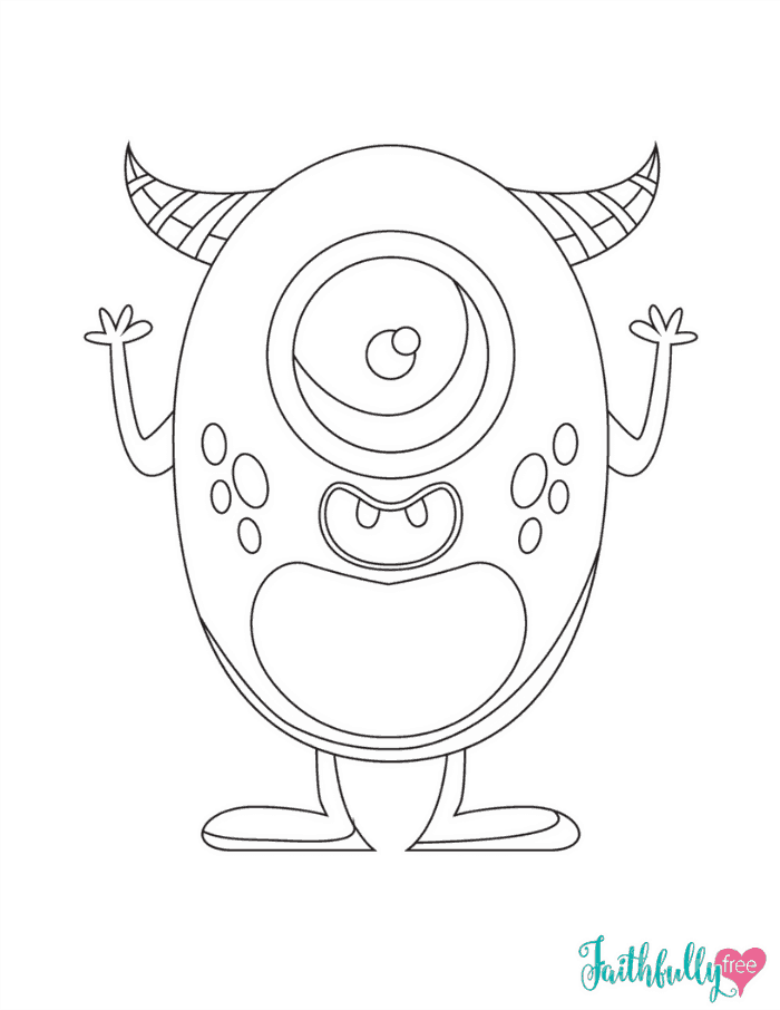 Monster coloring pages free printables faithfully free
