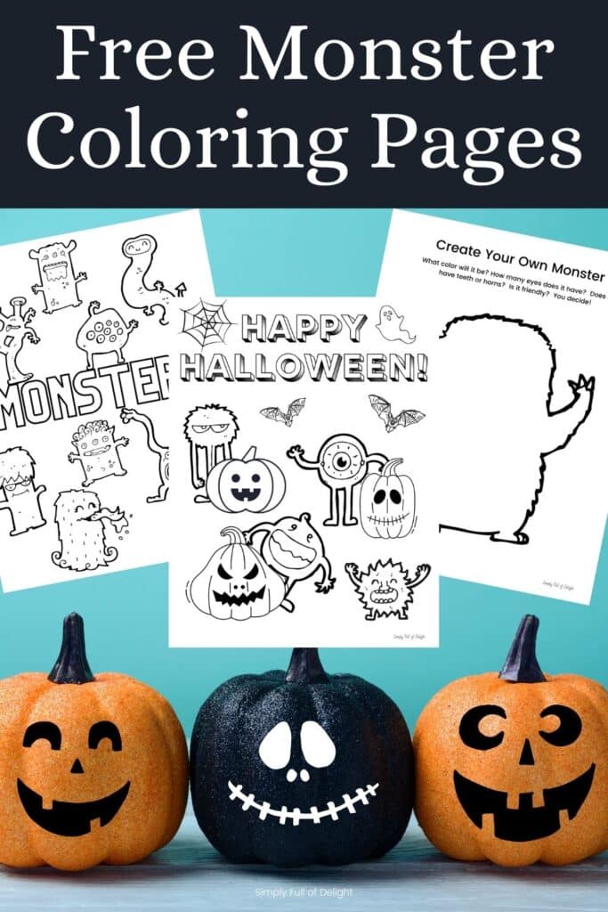 Halloween monster coloring pages free printables