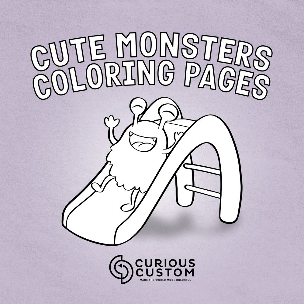 Cute monster coloring pages â custom coloring books curious custom made in the usa
