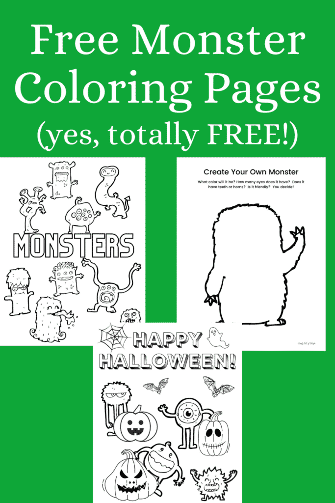 Halloween monster coloring pages free printables