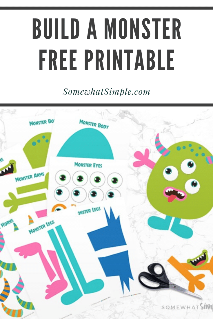 Build a monster free printable craft kit somewhat simple