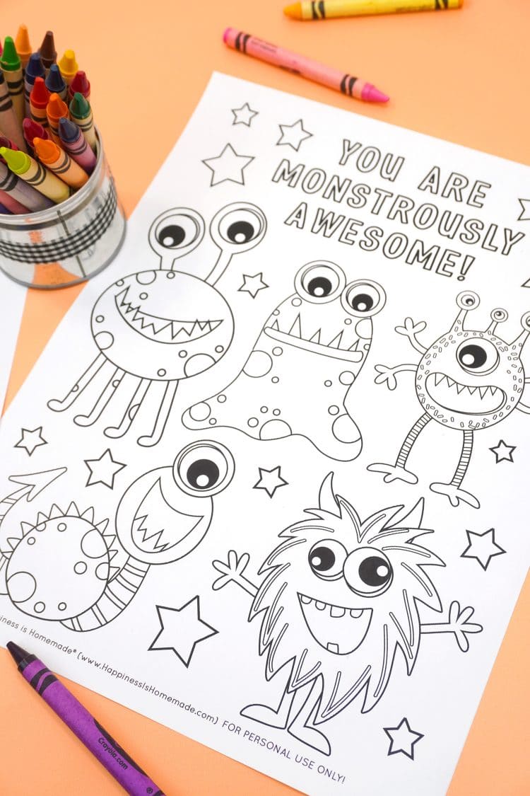 Monster coloring pages free printables
