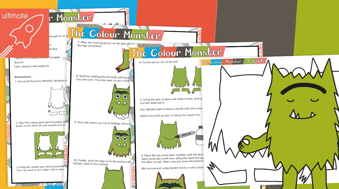 Teachers pet make your own lour monster template and instructions