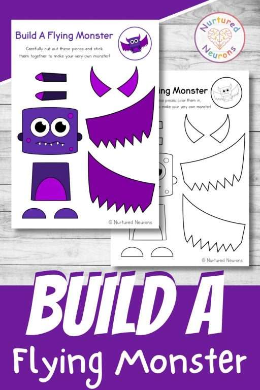 Build a cute monster craft amazing preschool printable