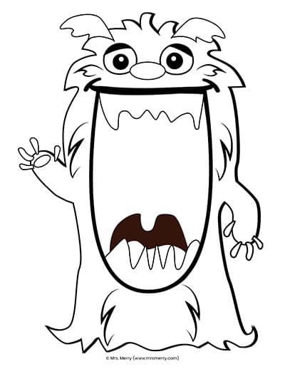 Folding surprise monster printable mrs merry
