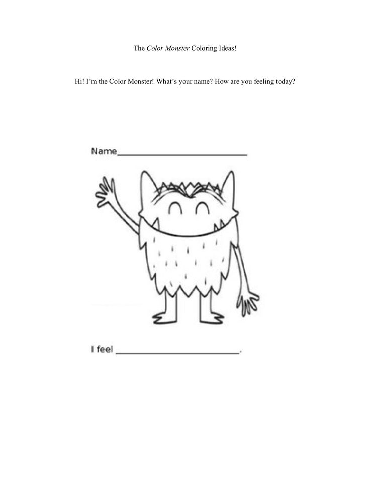 Color monster coloring page monster coloring pages coloring pages therapy worksheets