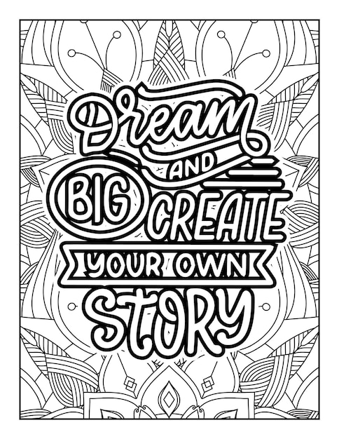 Premium vector handdrawn lettering vector illustration inspirational quotesquotes coloring pages adultkids