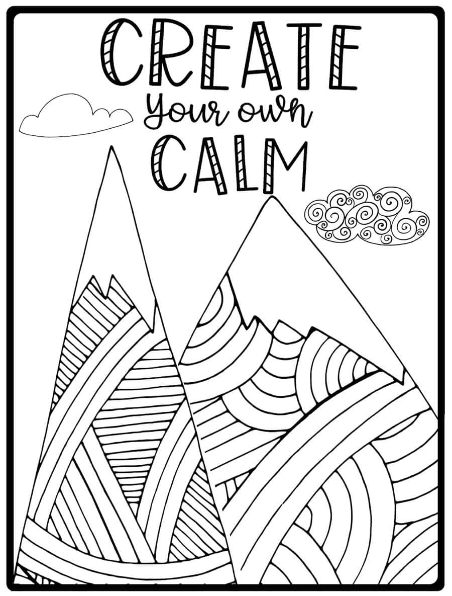 Mindfulness create your own calm coloring page