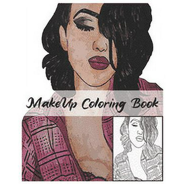 Makeup coloring book makeup face charts pages x beautiful women faces to coloring for make up lovers