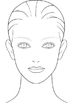 Blank makeup face chart template sketch coloring page makeup face charts face chart face drawing