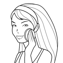 Makeup coloring page vector images over