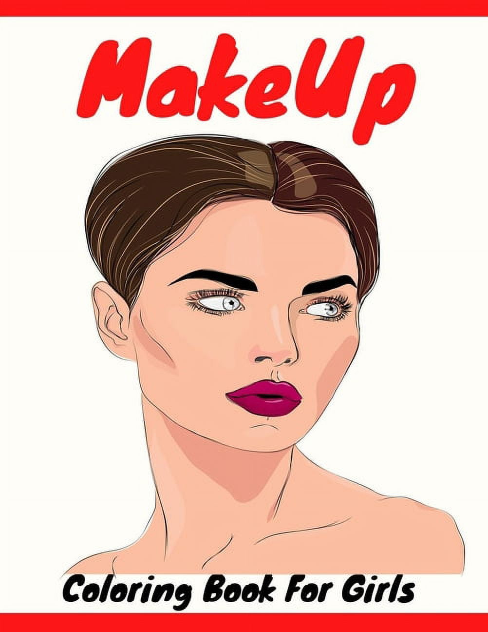 Makeup coloring book for girls attractive young faces for girls teenagers to practice makeup coloring book beautiful hair face designstress relief coloring book for adultsperfect coloring book