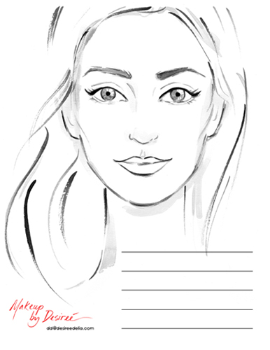 Makeup face coloring page