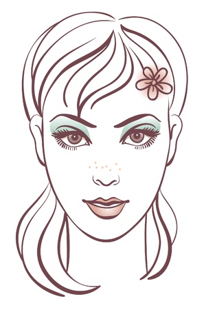 Face chart makeup cliparts stock vector and royalty free face chart makeup illustrations